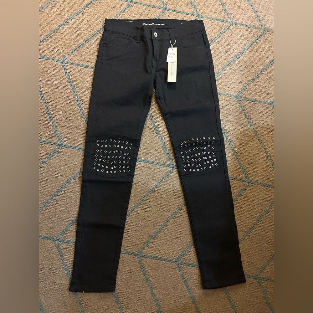 NEW Touch Me Vintage Gun Metal Y2K Black Mid Rise Jeans 9/10